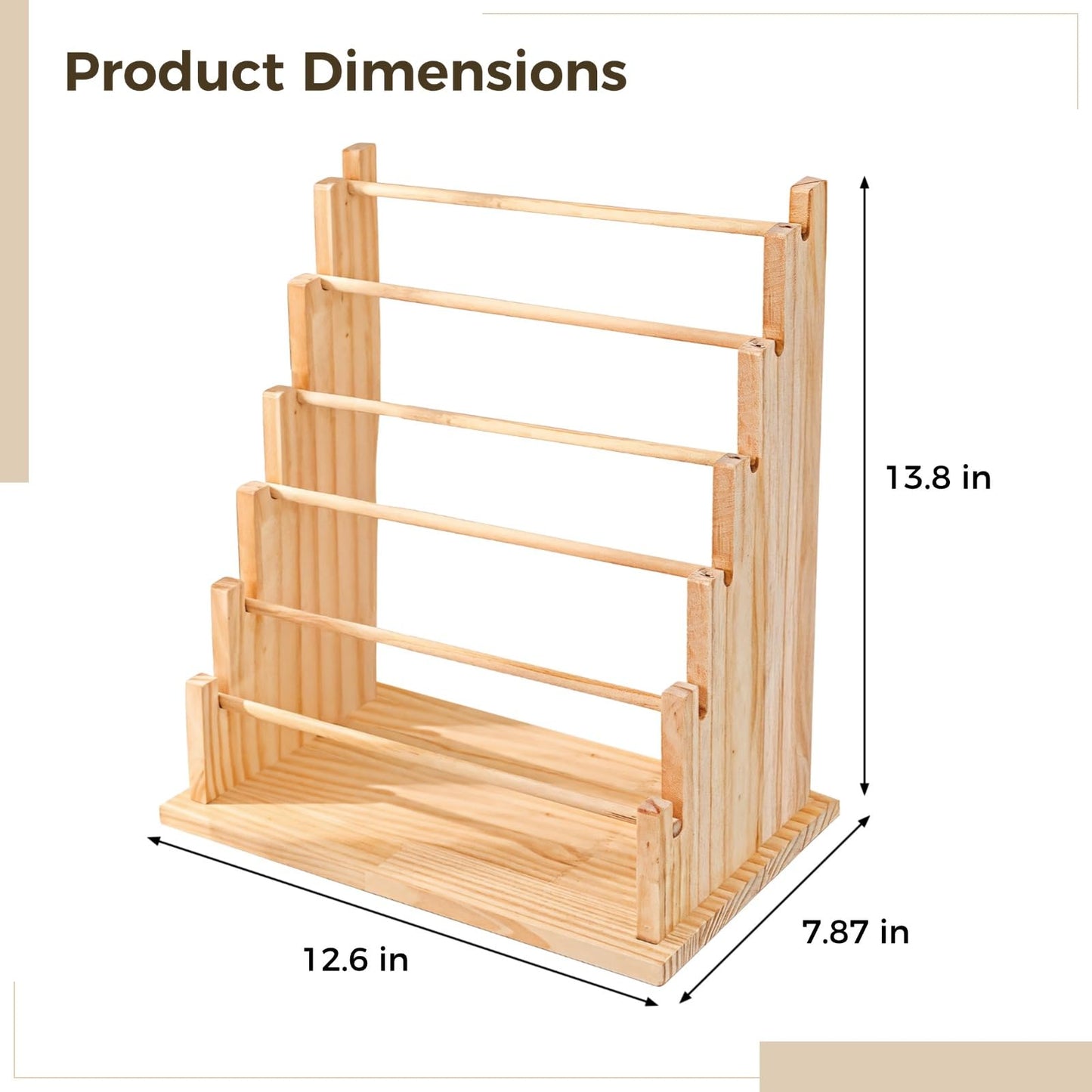 6-Layer Wooden Bracelet Display Stand, Adjustable, Detachable, Strong Weight Capacity, Jewelry Storage for Necklaces, Bracelets, Earrings