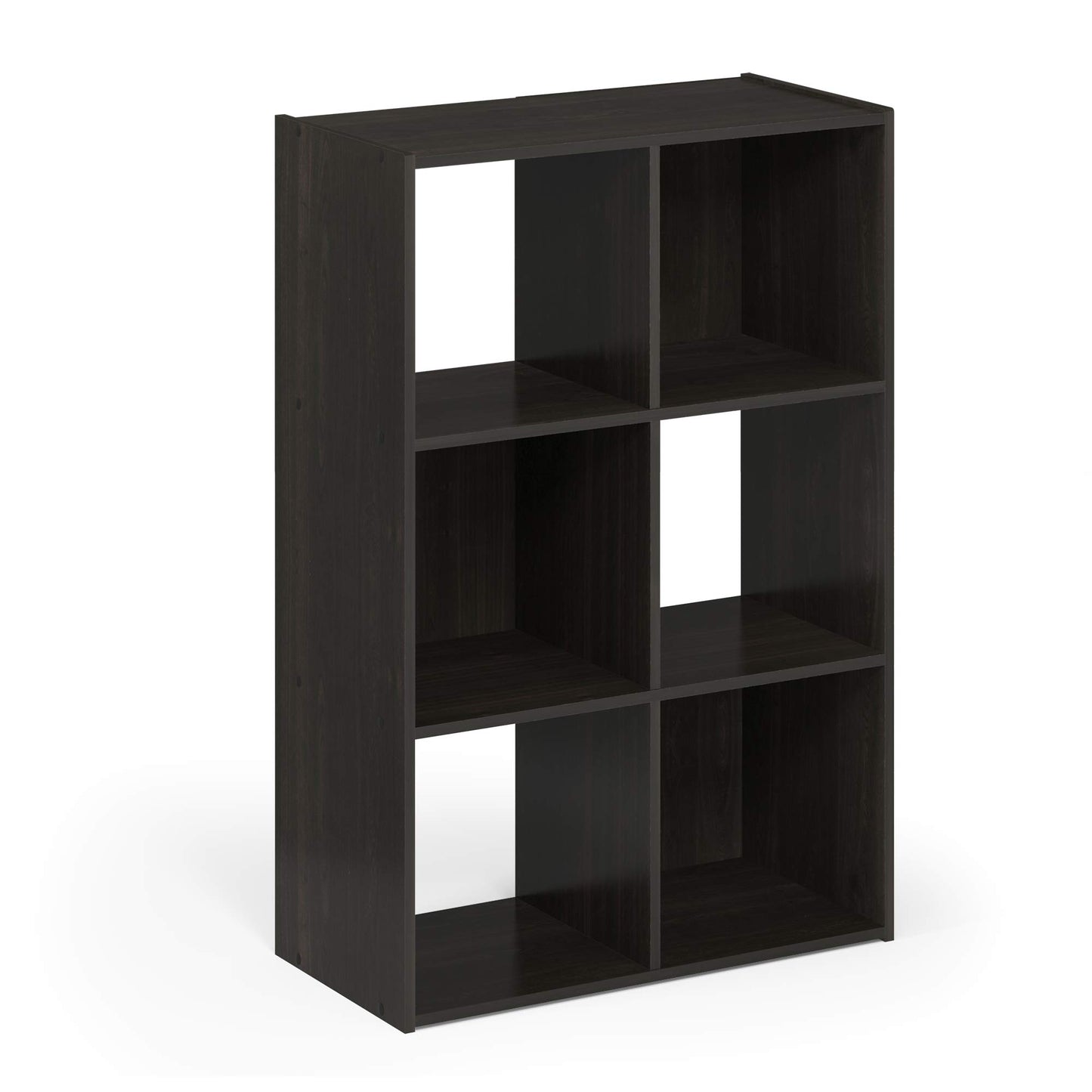 Furinno PELLI Book Shelf, 3x2 Bookshelf, Cube Storage Organizer Cabinet, 11.6 x 24.2 x 35.9, for Living Room, Bedroom, Home Office, Espresso