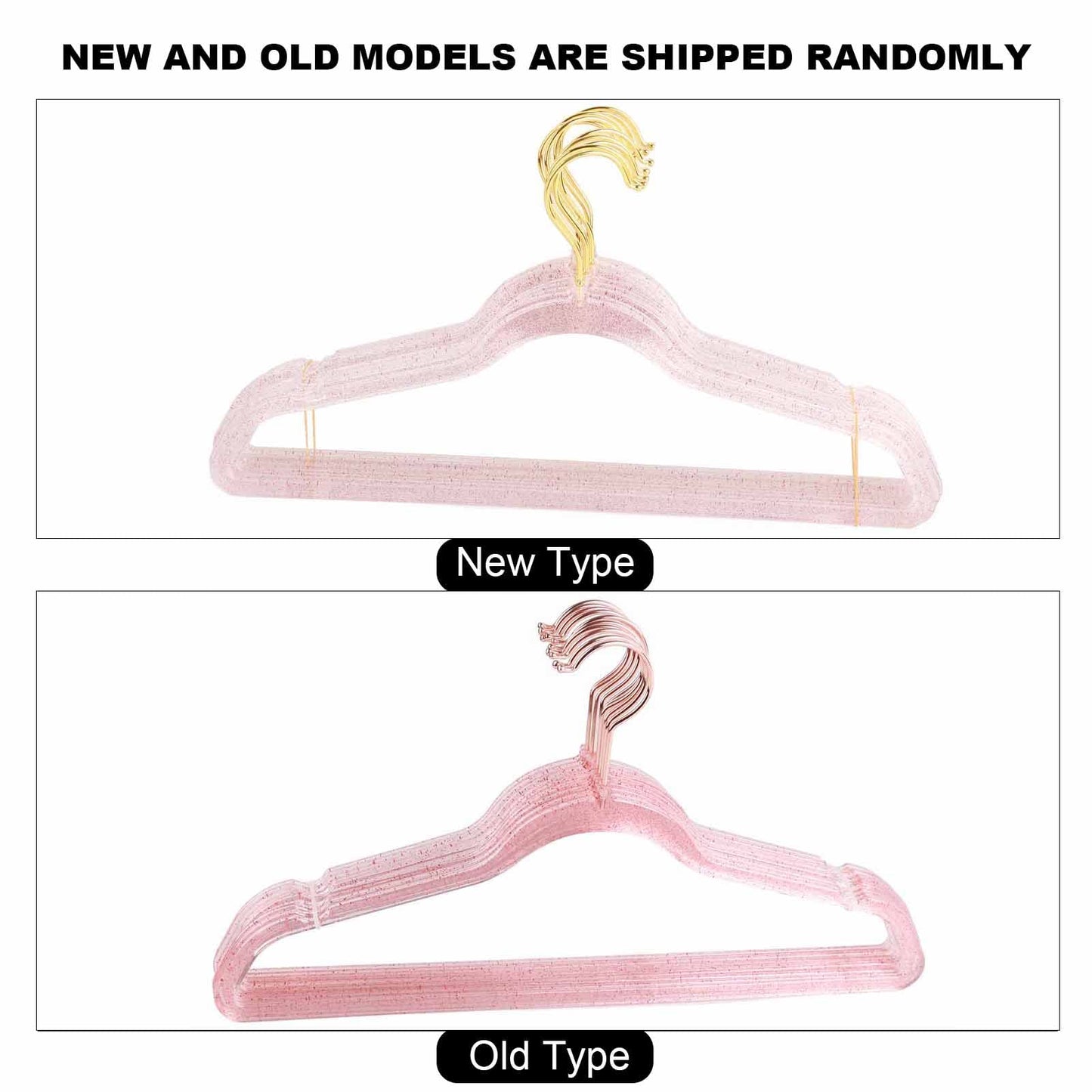 10Pcs Transparent Glitter Hangers Crystal Seamless Clothes Racks