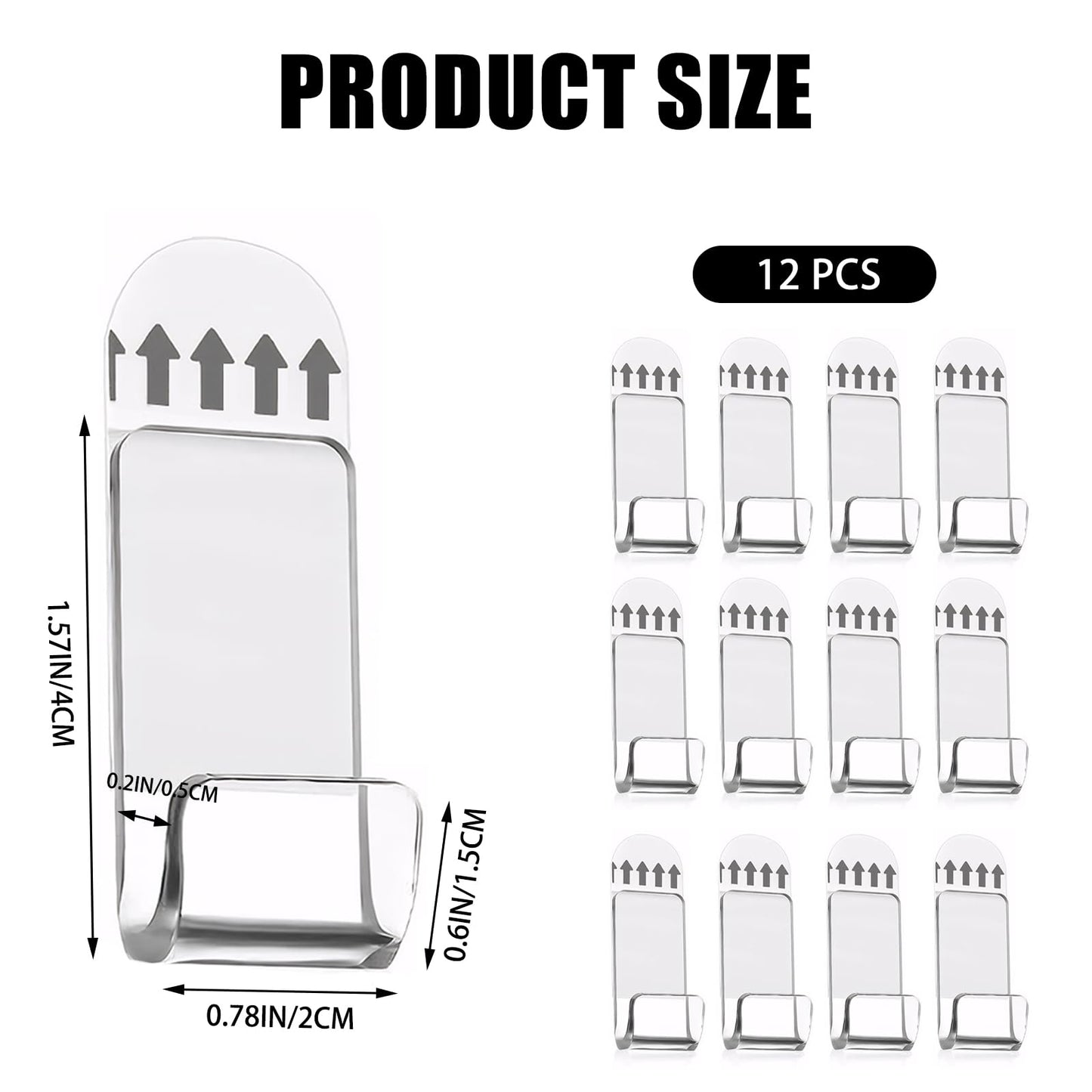 12pcs Vinyl Wall Mount, Vinyl Holder Self-Adhesive Vinyl Record Display Vinyl Shelves No Drill Acrylic Album Storage Hanger Clear Record Wall Mount