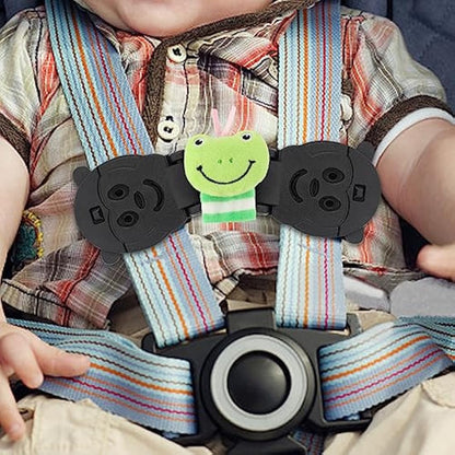 QOPAHI Anti Escape Car Seat Strap Baby Harness Chest Clip, Baby Safety Strap Prevent Kids Taking Their Arms Out of Child Car Seat/High Chairs/Strollers, Car Seat Safety Clip with 2 Dolls2 Pack