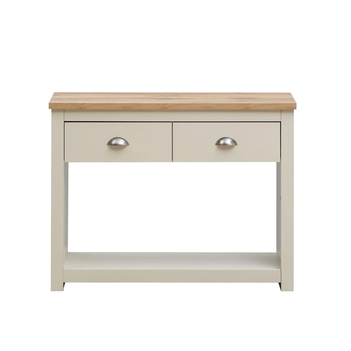 TAD TIMBER ART DESIGN UK Lisbon Console Hallway Side Table 2 Drawers Shelf Desk Storage Furniture Cream