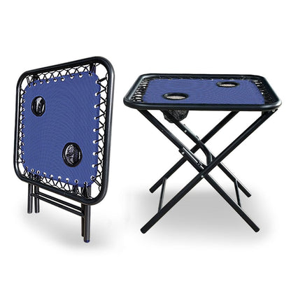VOUNOT Zero Gravity Chair with Side Table, Set of 2, Deck Folding Recliner Sun Loungers Outdoor Chair with Cup and Phone Holder, Blue