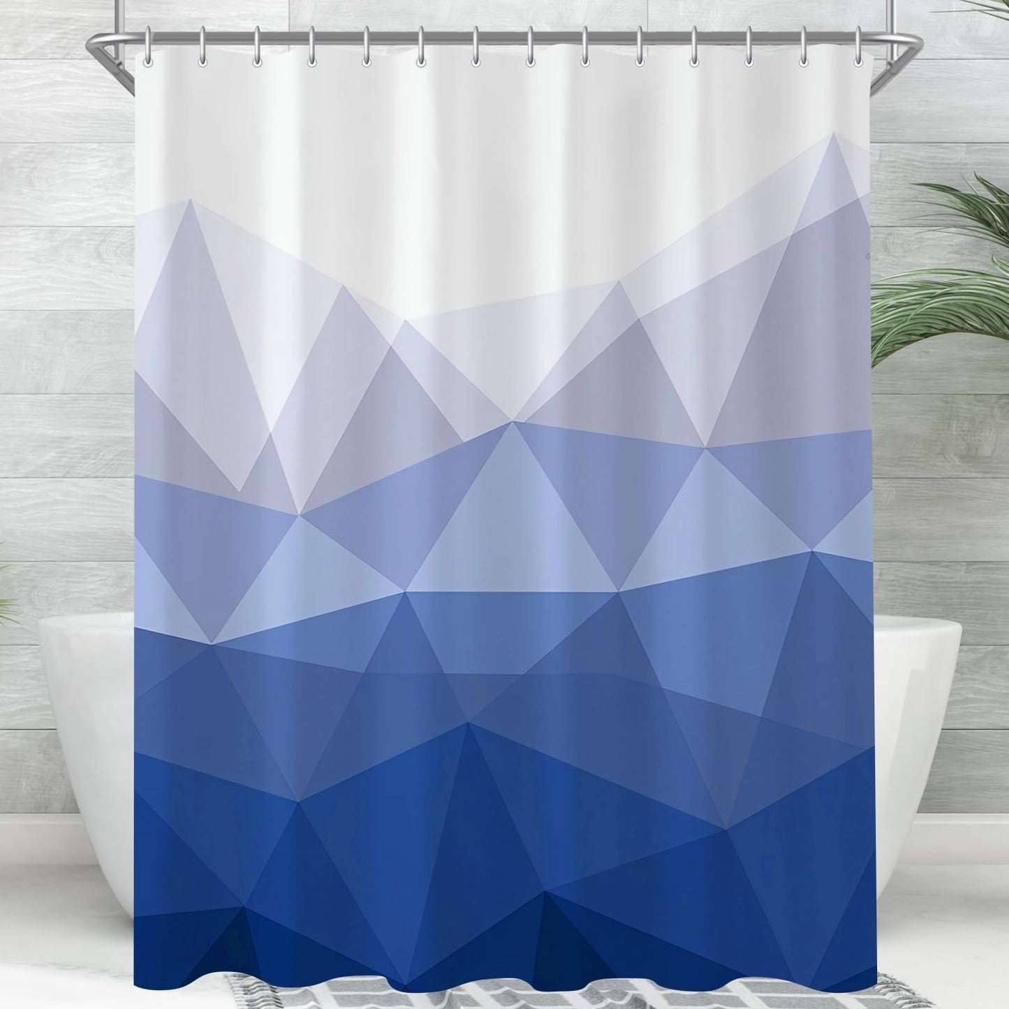Lerores Shower Curtain, 150 x 180 cm, Geometric Gradient, Weighted Hem, Anti-Mould, Water-Repellent