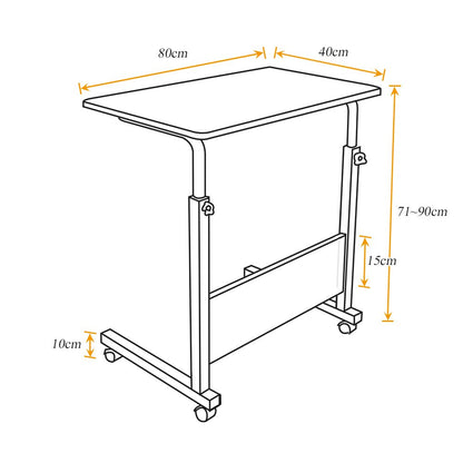 sogesfurniture Height-adjustable laptop table, laptop stand, computer desk with wheels, mobile side table, care table for bed and sofa