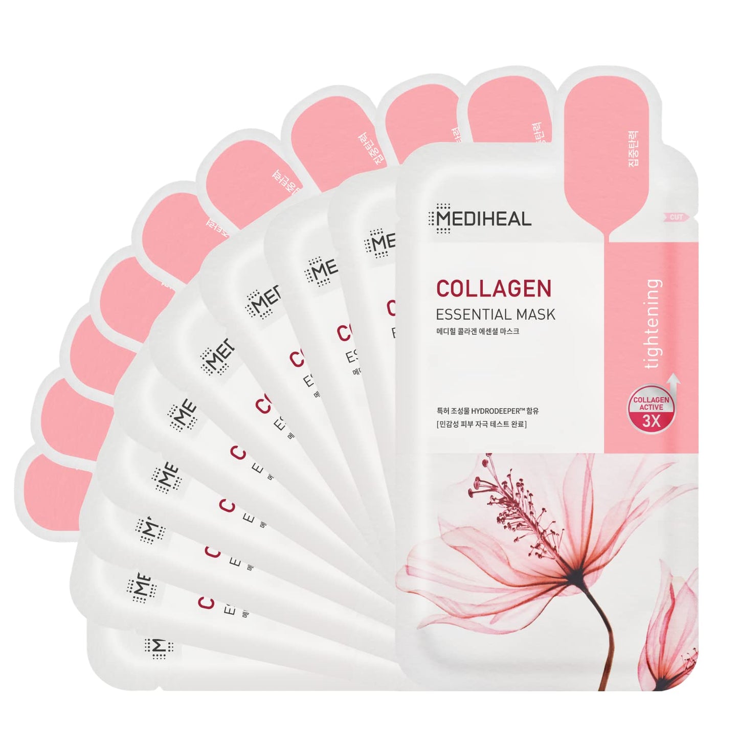 Mediheal Collagen Essential Facial Mask (5 pcs/10 pcs), For All Skin Types, Lifting and Firming (10 pcs)