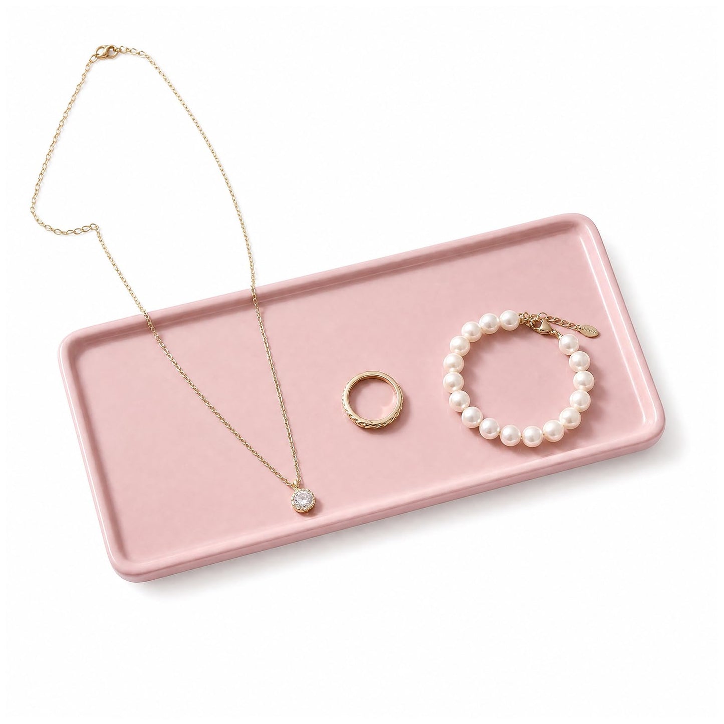 Ceramic Vanity Tray,20.5x9.5x1.2cm Cosmetics Tray,Rectangular Decorative Trinket Dish for coffee, perfume