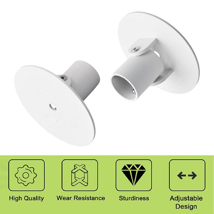 UFURMATE Shower Curtain Rod Bracket, 2Pcs 26mm Inner Diameter Titanium Steel Shower Curtain Rod Single Swivel Flange Curtain Rod Wall-Mount Bracket