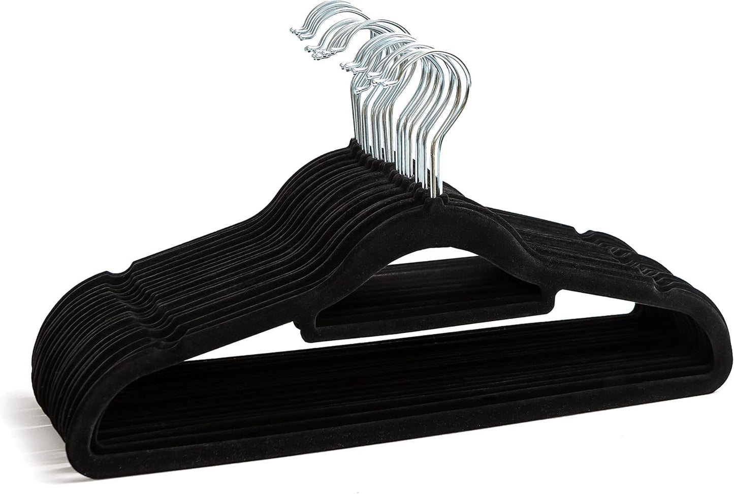 JH AUTOSTORES - 25 Pack Non Slip Velvet Coat Space Saving Adult Hangers for Clothes – Hangers with Tie Organizer & Swivel Hooks