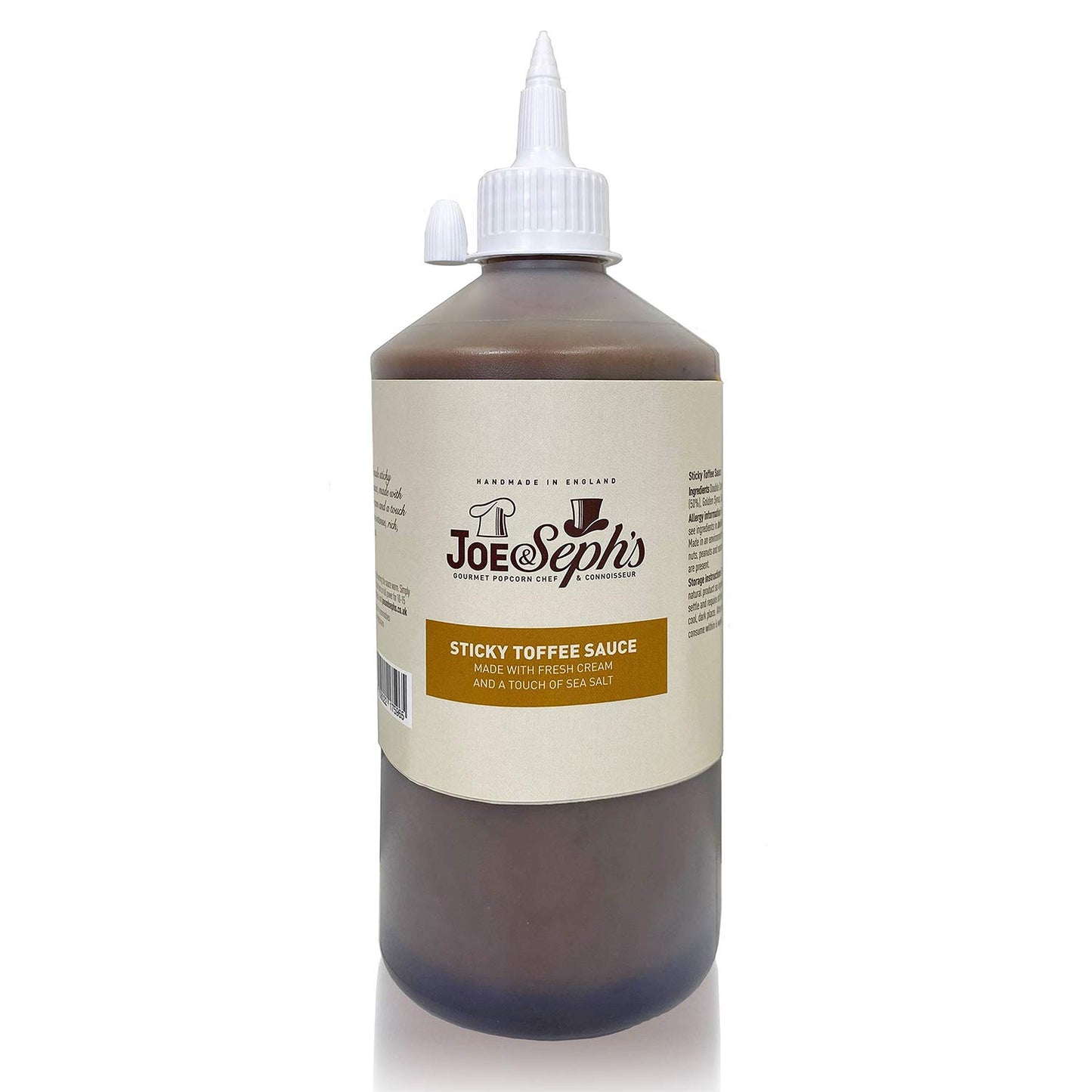 Joe & Sephs Sticky Toffee Caramel Sauce (1x1kg) |1 Star Great Taste Award, caramel drizzle, ice cream sauce, caramel sauce for coffee, vegetarian,