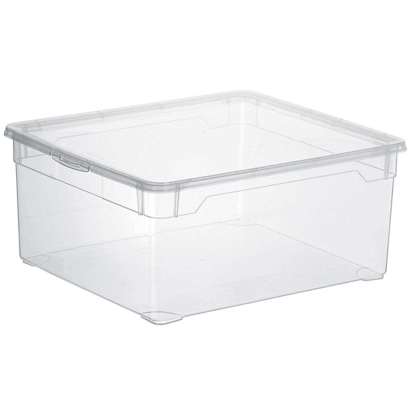 Rotho, Clear, Set of 4 storage boxes 5 l with lid, Plastic (PP) BPA-free, transparent, 4 x 5l (33,0 x 19,0 x 24,0 cm)