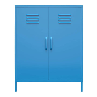 DHP Furniture Cache 2 Door Metal Locker Storage Cabinet Blue