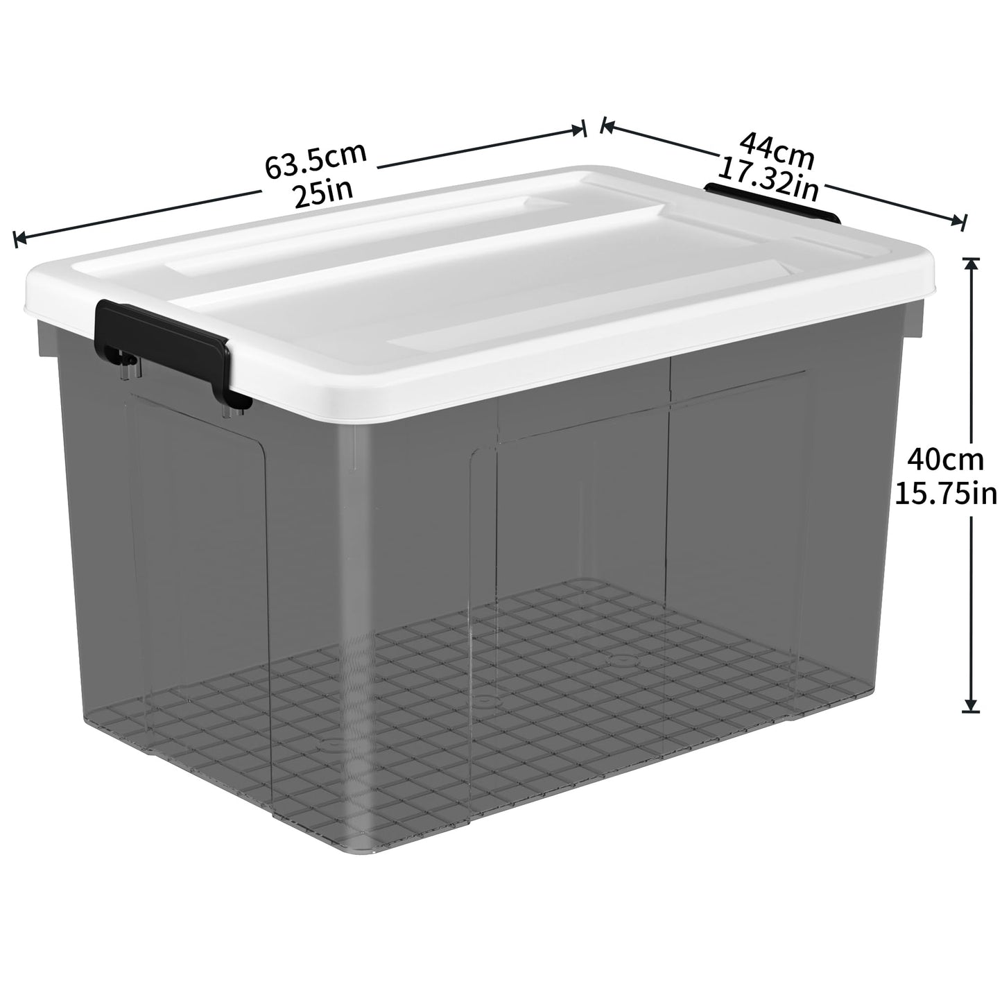 Cetomo 90L*4 Storage Boxes, Plastic Storage Box with Lids, Organizing Container with Secure Latching Buckles, Stackable, Nestable
