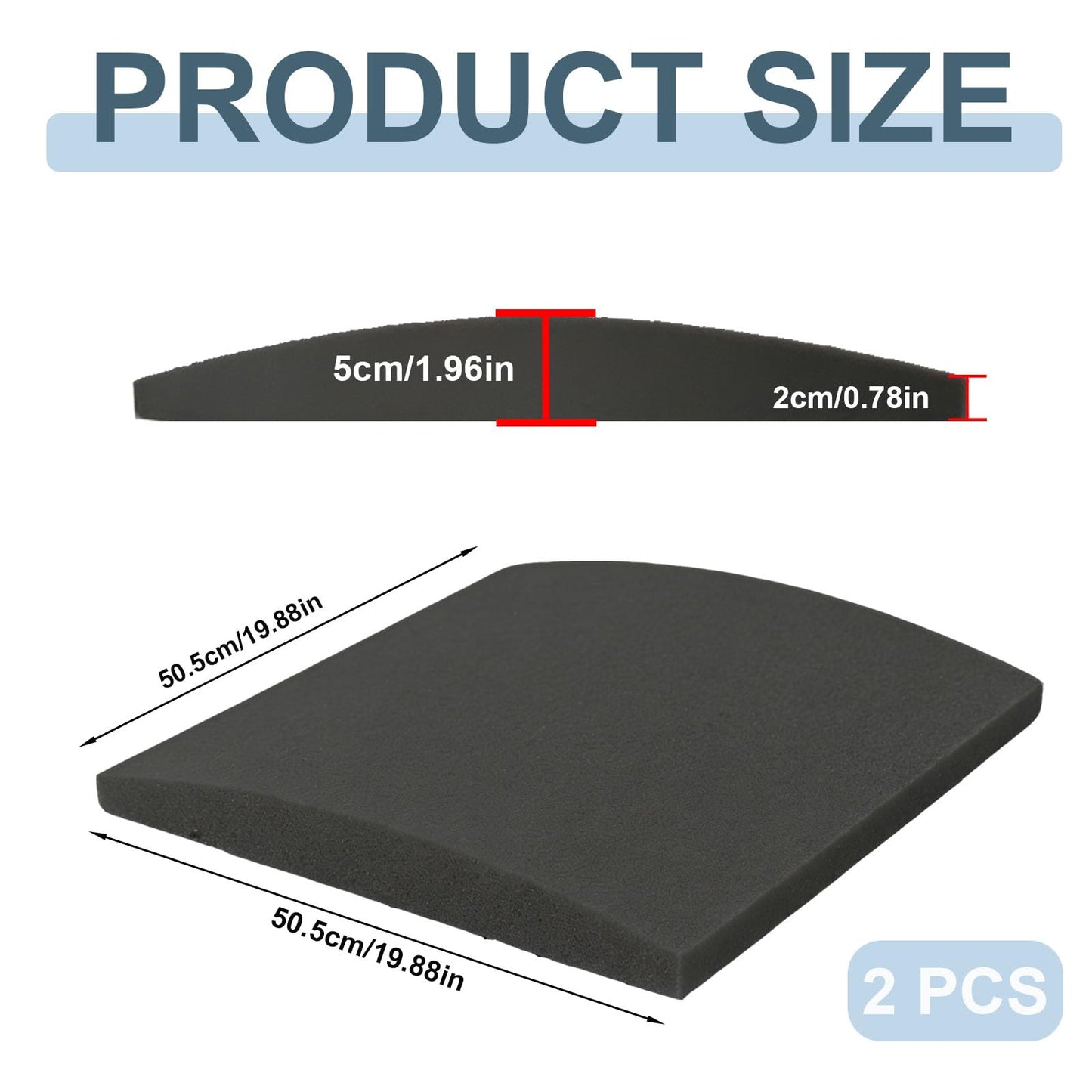 CAAGGMM Sofa Cushion Support, 2 Pack 50.5 x 50.5 cm Couch Cushion Support for Sagging Seat, Foam Sofa Supportive Boards