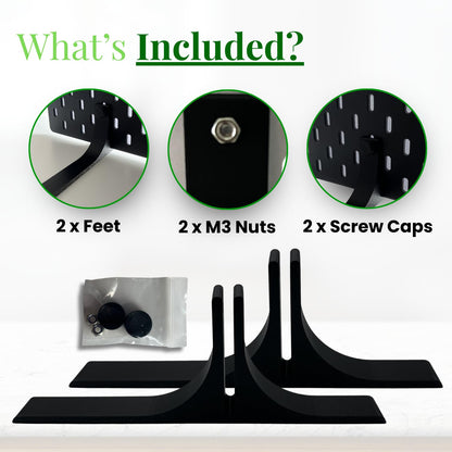 shush Pegboard Support Feet Compatible with IKEA SKADIS – Free Standing Desk Base for Pegboard Display Pair Black