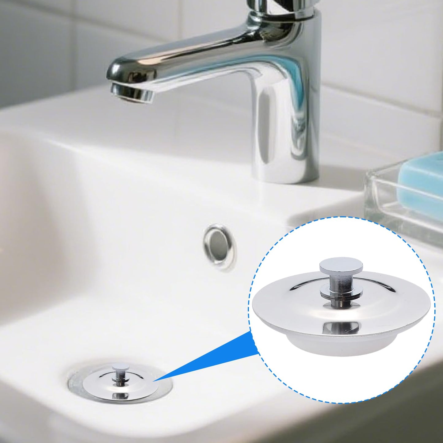 40-45mm Universal Bath Plug – Stainless Steel Drain Stopper for Bathtub, Kitchen Sink, Laundry & RV Drains