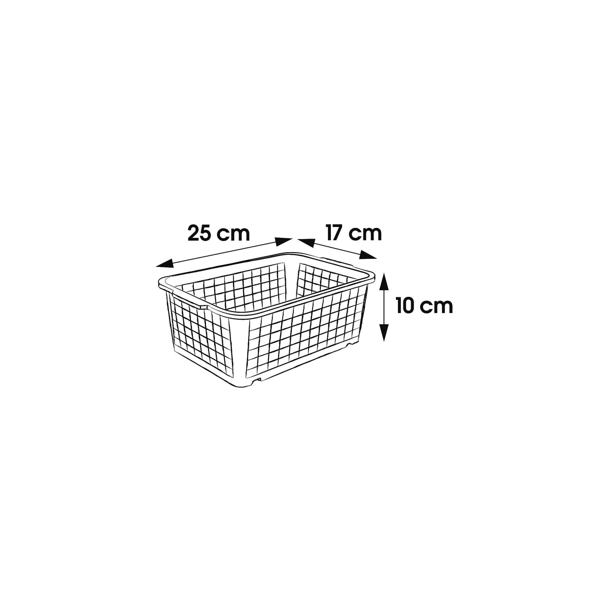 keeeper Storage Basket, Sturdy Plastic PP, 2.8 Litre, 25 x 17 x 10 cm, Transparent-Natural