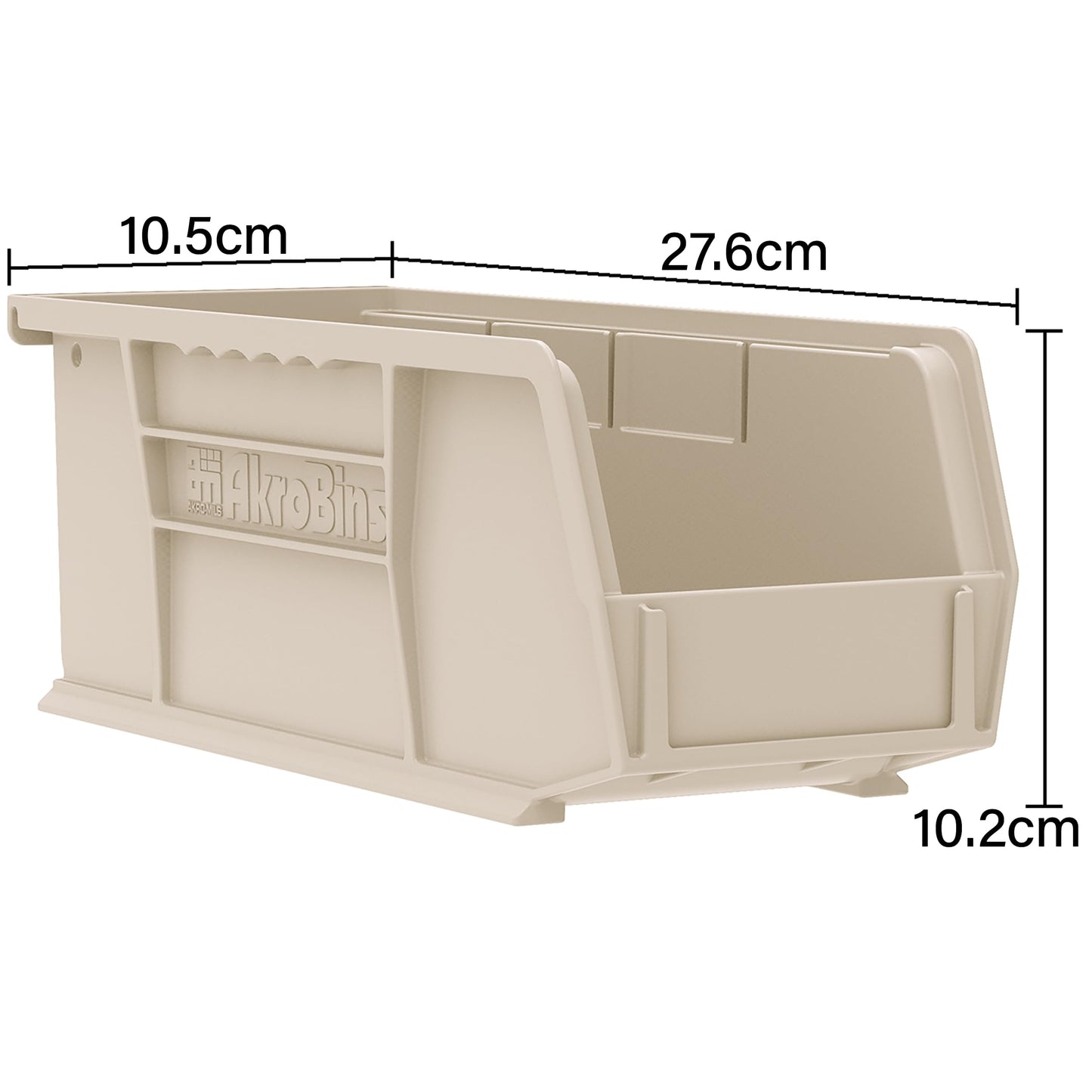 Akro-Mils 30220 AkroBins Plastic Storage Bins, Space-Saving Stackable Bins for Garage, Pantry, Craft Organization, 18.7 cm x 10.5 cm x 7.6 cm, Black