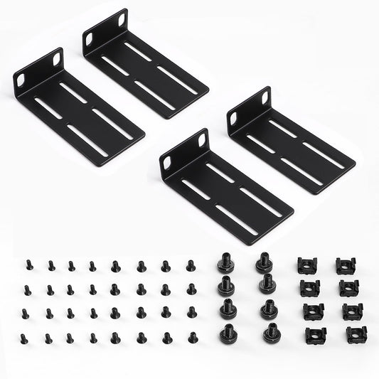 LALAGO Rack Mount Kit 19 Inch Adjustable Switch Rack Ears, 19 Inch Rack Ears Adjustable Universal, Rack Mounting Kit for ProCurve HP Aruba