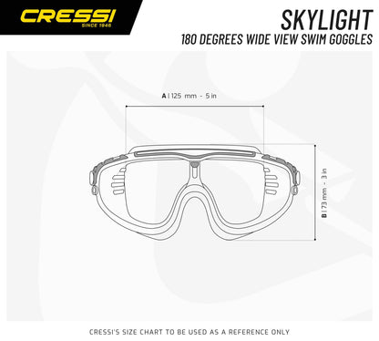 Cressi - Skylight Goggles Sil ,Clear/Frame Black Grey Mirrored Lens