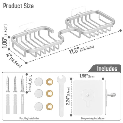 Dancrul Bathroom Soap Dishes, Bar Soap Holder for Shower Wall, Rust Proof Metal Self Draining Soap Tray, Wall Mounted Soap Dish for Shower