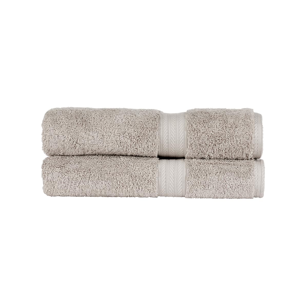 Christy Renaissance 2 Bath Towels Set | Dove Grey | 100% Egyptian Cotton Pile | Luxuriously Soft and Super Absorbent | 675 GSM