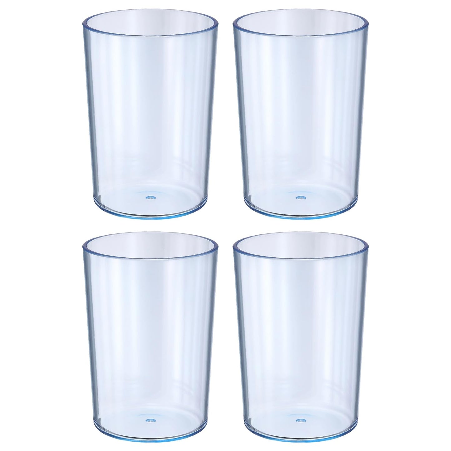 sourcing map 4Pcs Bathroom Tumbler, 350ml (11.83 Oz) Toothbrush Cups Unbreakable Solid Color Plastic Mouthwash Cup Stackable Reusable Tumbler for