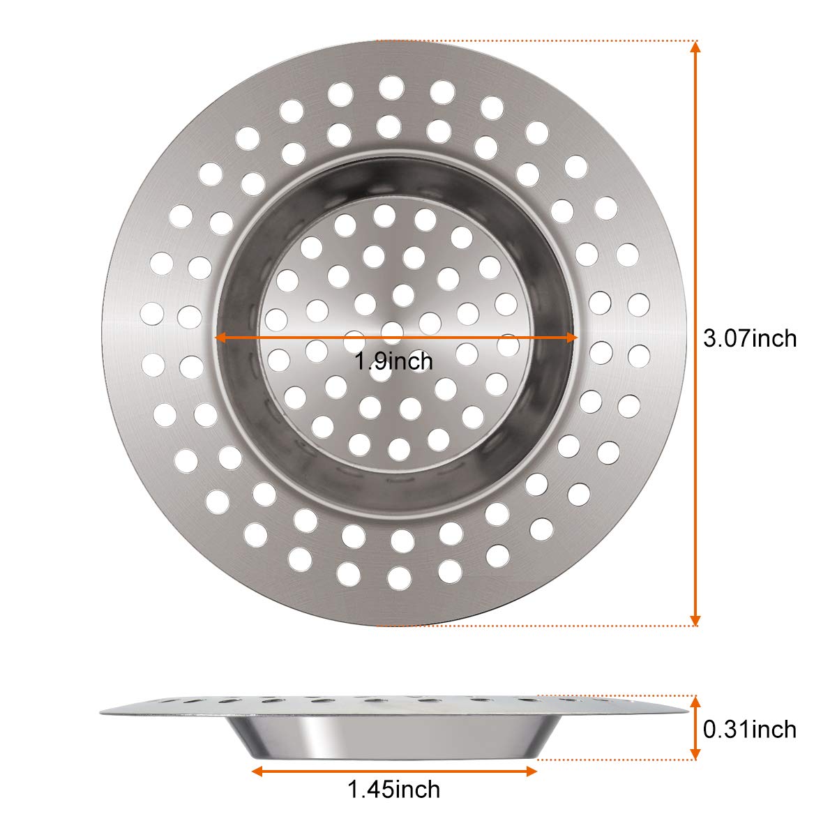 Macco 3 Pack Sink Strainer in Kitchens and Bathrooms Plug 78mm Diameter Hair Catcher for Bathtub Shower（90 holes)