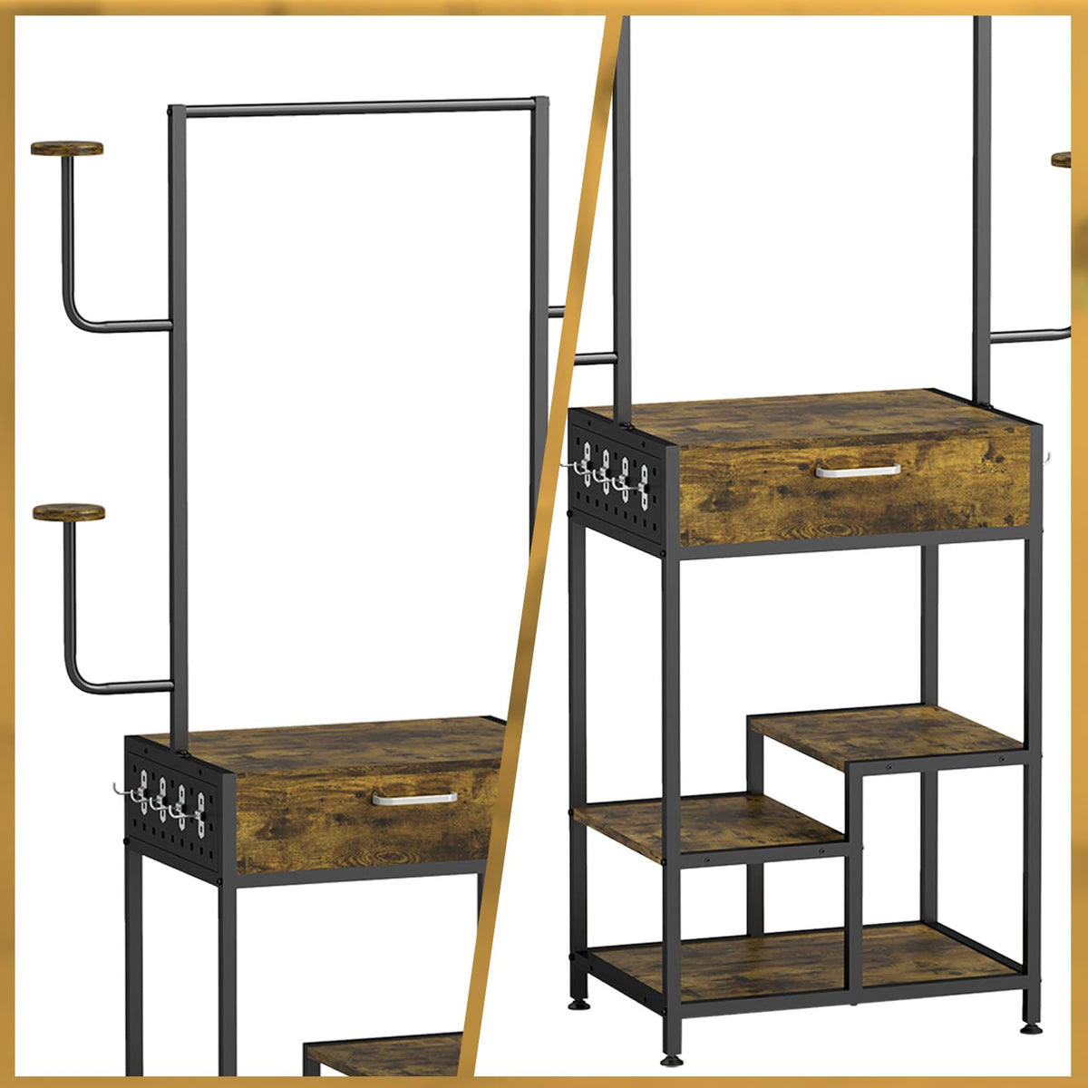 tonchean Motorcycle Helmet Stand with Drawer