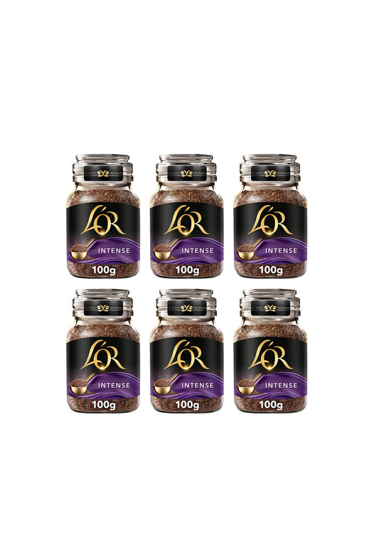 L'OR Intense Instant Coffee 100g (Pack of 6 Jars, Total 600g)