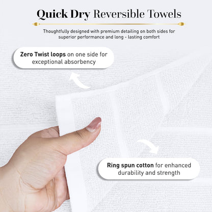 Bathroom Hand Towels 6 Pc Set I Lightweight I Quick-dry I OEKO-TEX I White