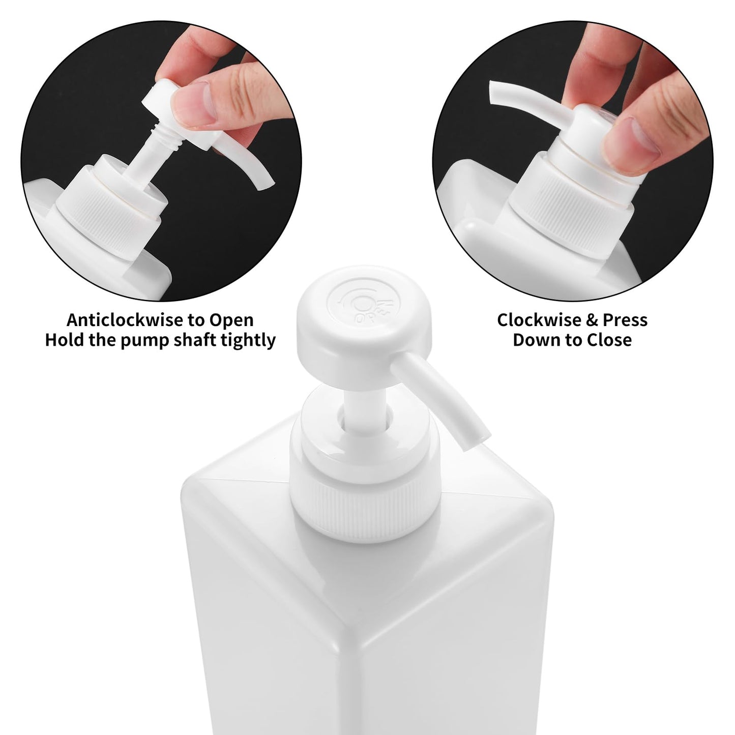 2x Pump Bottle Dispenser, 650ML Refillable Shampoo and Conditioner Dispenser Bottle with Pump