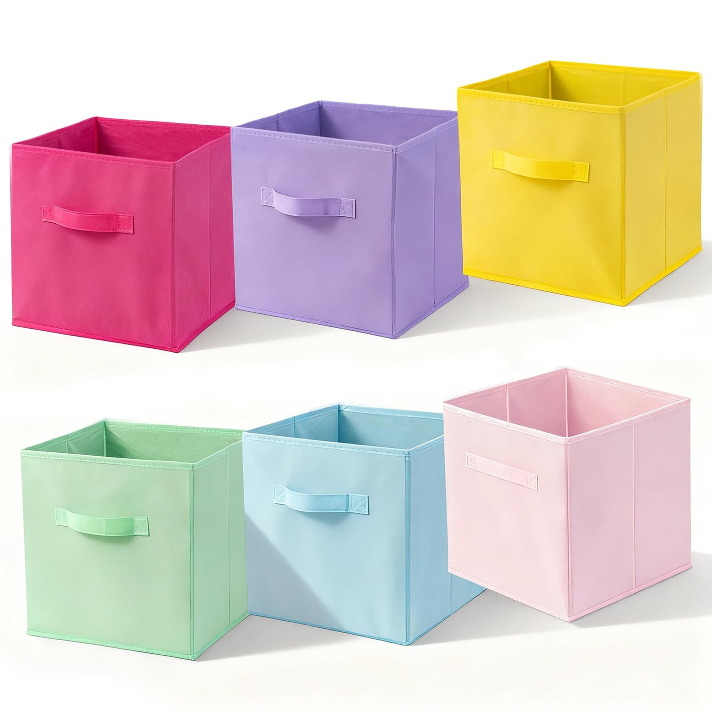 YTSMFL 6 Pack Storage Bins, Foldable Fabric Storage Cubes Cloth Storage Organizer Non-Woven Fabric Storage Boxes Drawer for Closet and Toys Storage