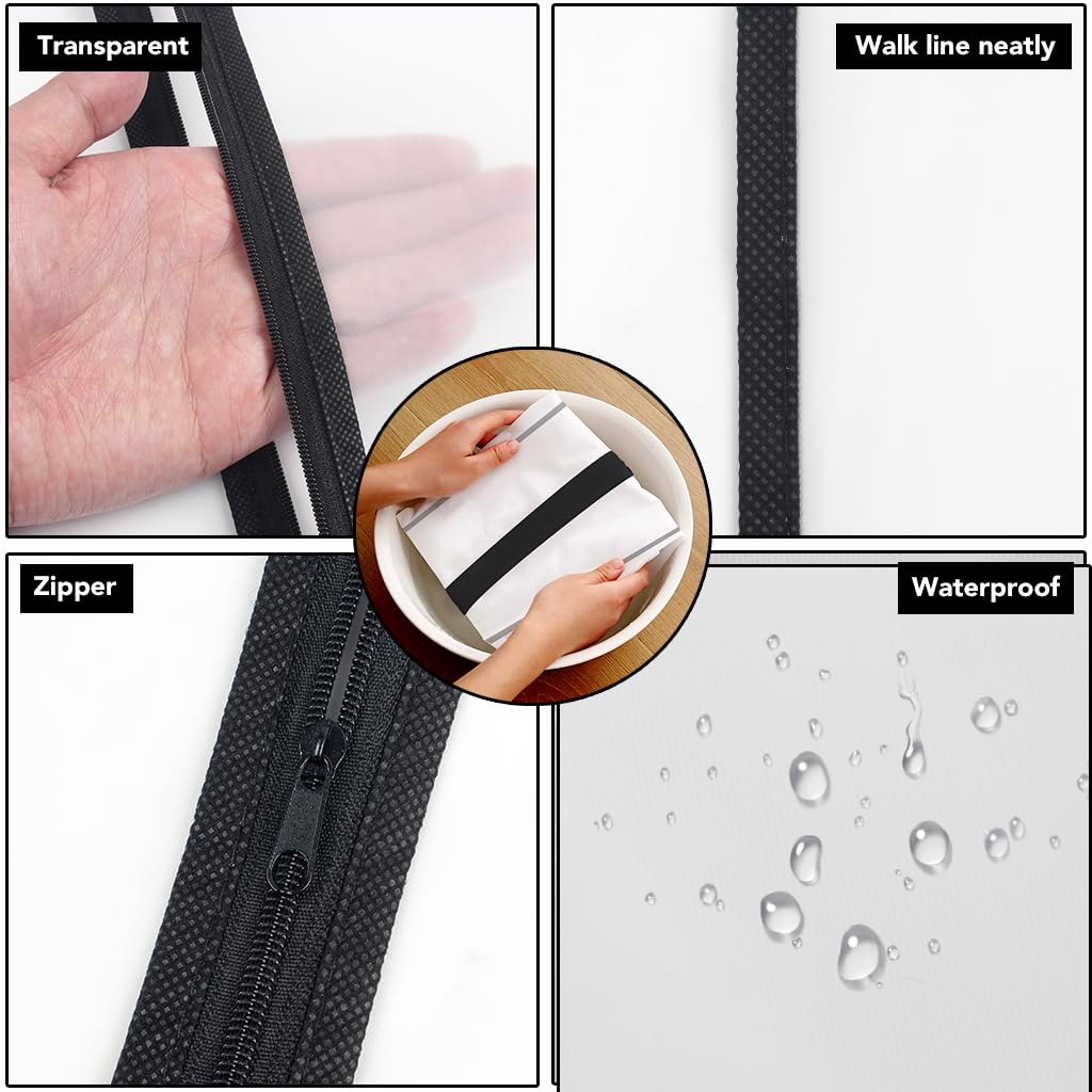Garment Bags,6PCS Dustproof Garment Covers PEVA Translucent Clothes Covers with Zip Moth Proof Suit Protector Bags Waterproof Dress Covers for Shirts