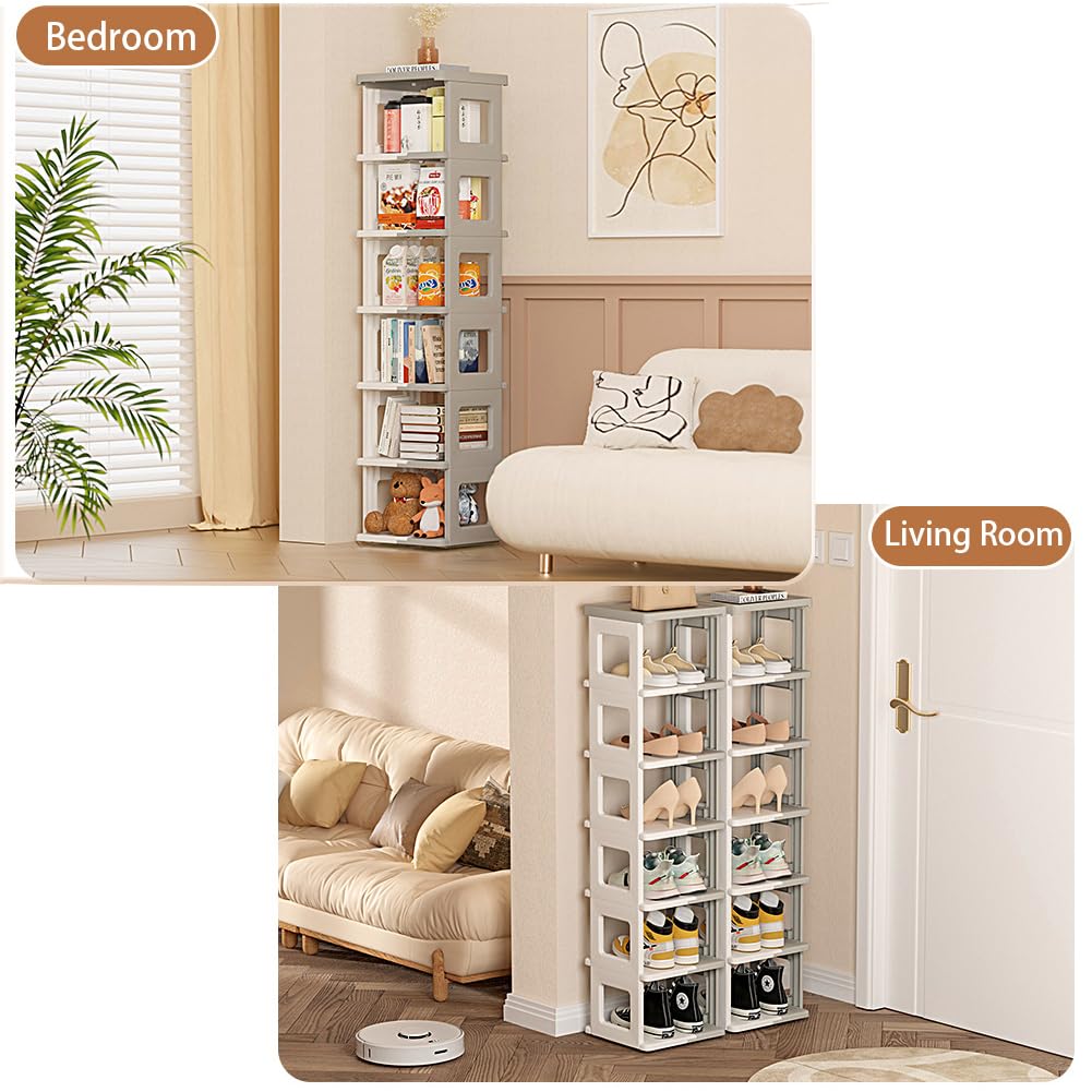 Gelory 5 Tier Narrow Shoe Rack Flexible Combination Vertical Tall Rack