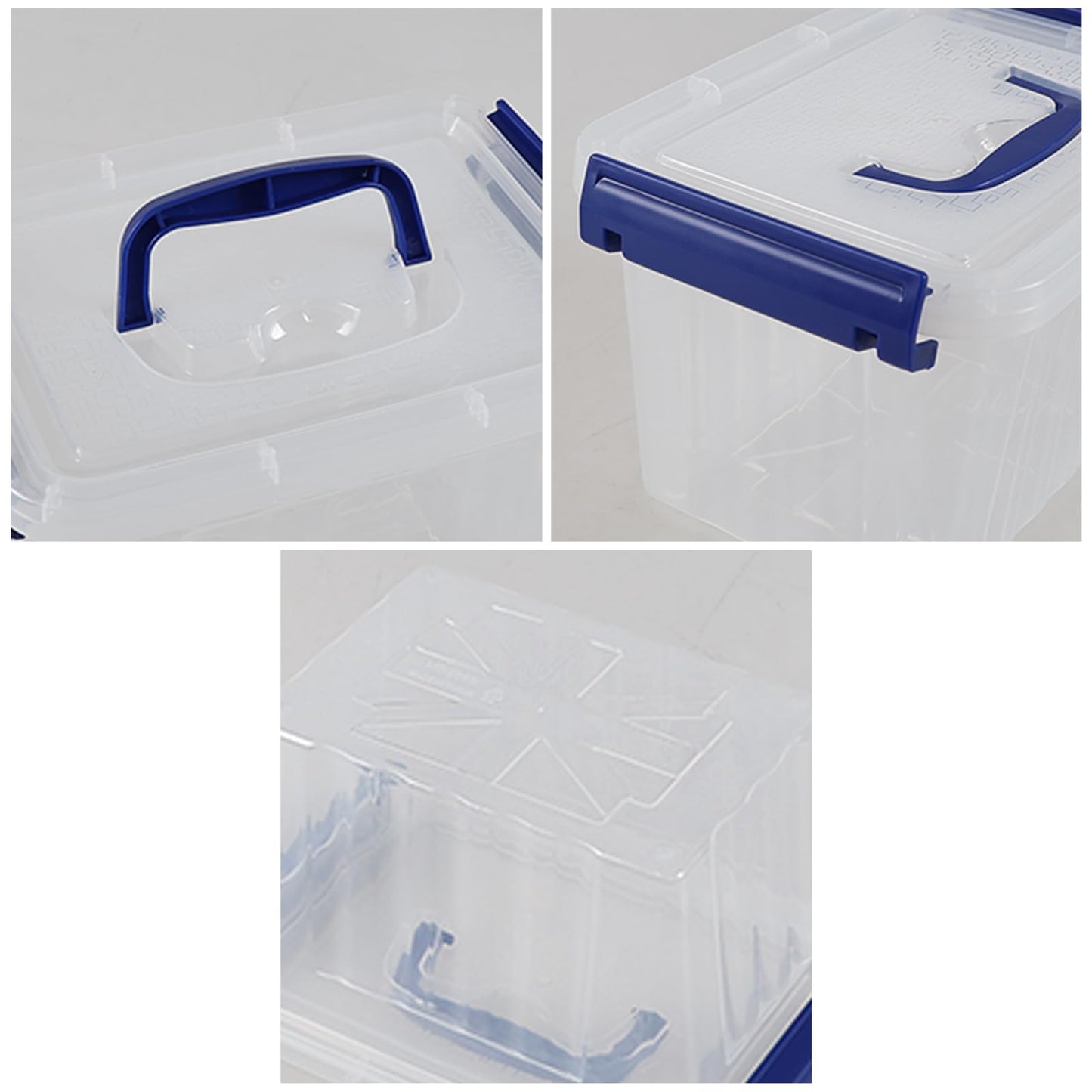 Parlynies 3L Plastic Storage Container Bin with Latching Lid, Small Storage Bin Tote Stackable and Nestable Organizing Box, Pack of 6