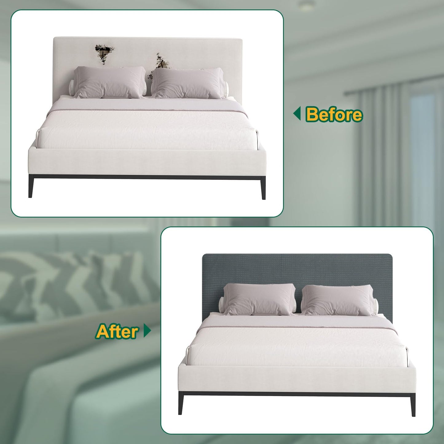 Bed Headboard Cover Dustproof Protector Jacquard Furniture Cover for 1.4-1.7m, Dark Grey
