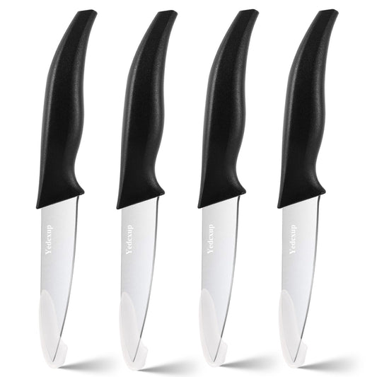 Yedcxup Paring Knife Set 4 - Fruit Vegetable Paring Knives Large Sturdy Handle Stainless Steel Sharp Blades Paring Knife Quick Cutting Small Kitchen
