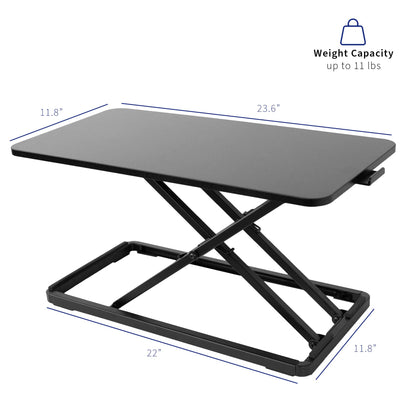 VIVO Single Top 24 inch Scissors Lift Keyboard and Mouse Riser, Height Adjustable Laptop Desk, For Ergonomic Sit Stand Workstations, Black, DESK-V024A