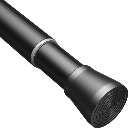 2PCS Tension Rod Shower Curtain Pole No Drilling Spring Loaded Tension Rods Adjustable Extendable Wardrobe Pole for Clothes (Blcak67-85cm, 25mm