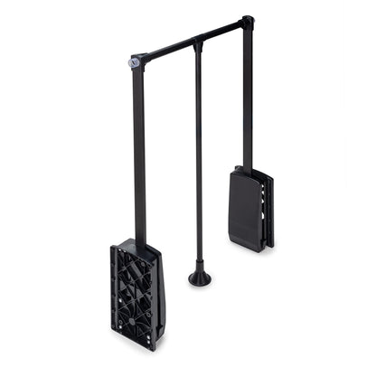 Emuca -Hang pull down wardrobe rail lift, adjustable width 17,7-23,6 inch 450-600mm, black, steel