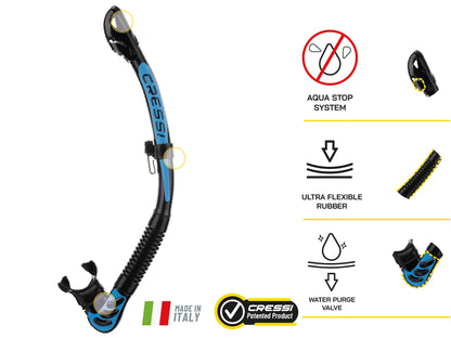 Cressi Unisex's C/Set Big Eyes Evolution+Alpha/UD Snorkeling/Diving Combo, Black/Blue, One Size