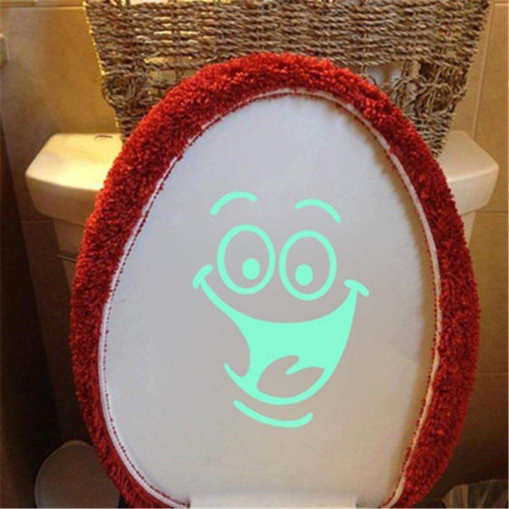 Green Luminous Toilet Lid & Wall Sticker - Funny DIY Bathroom Tattoo Decals, Soft Close WC Accessories