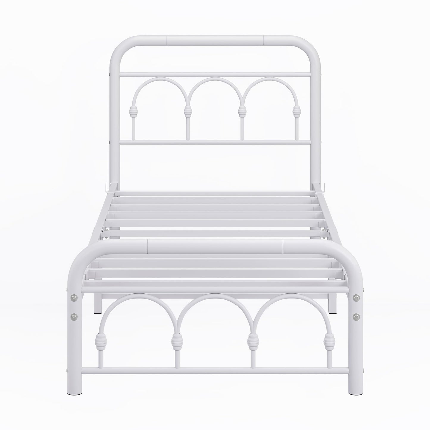 MUZERUL 3ft Single Bed Frame with Headboard(90x190cm),Metal Arched Single Size Bed Base with Footboard,Heavy Duty Metal Platform,Steel Slat