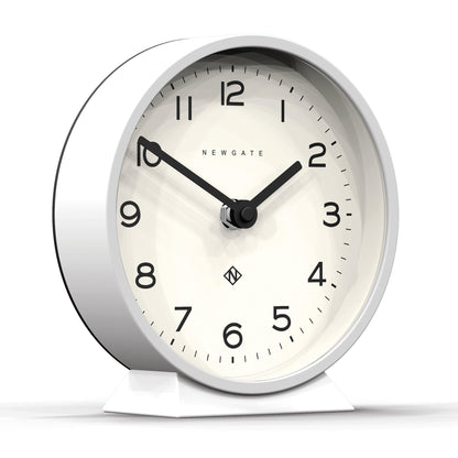 NEWGATE M Mantel Silent Sweep Mantel Clock - 'No Tick' - A Modern Mantelpiece Clock - Small Clock - Mantel Clocks - Minimalist Dial - (Polar White)