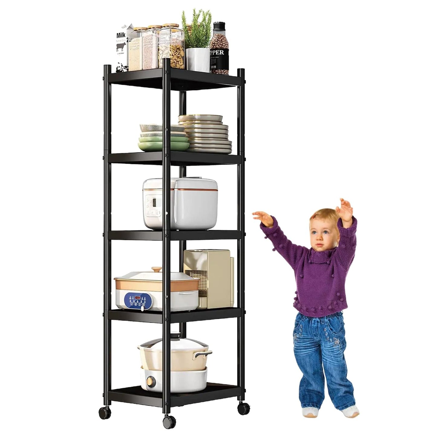 DYUEE Shelving Unit, 5 Tier Standing Heavy Duty Metal Shelving Unit Rack