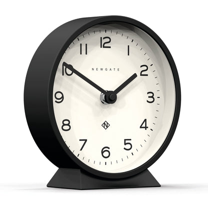 NEWGATE? M Mantel Silent Sweep Mantel Clock - 'No Tick' - A Modern Mantelpiece Clock - Small Clock Mantel Clocks - Minimalist Dial - (Black)