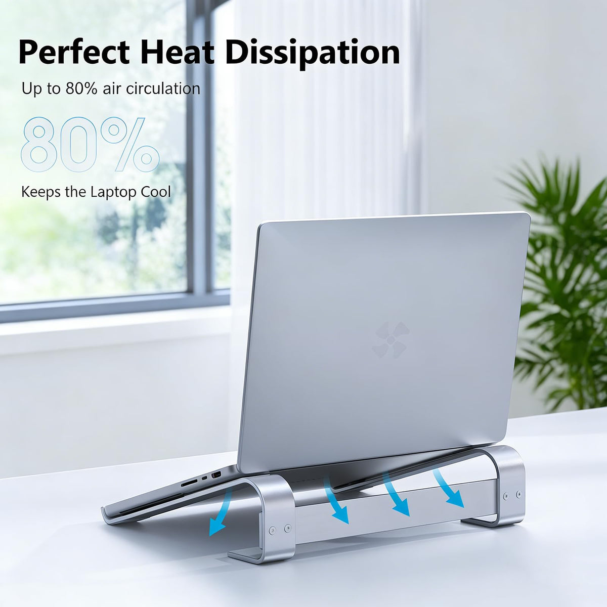 JOOF Aluminum Laptop Stand, Portable Cooling Stand, Ergonomic Laptop Holder for Desk Non-Slip, Compatible with MacBook Air, Pro, Dell, HP, Lenovo