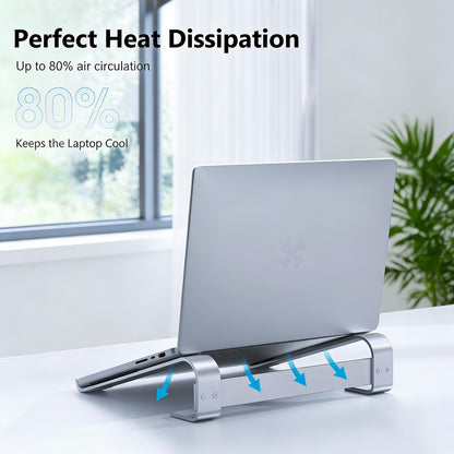 JOOF Aluminum Laptop Stand, Portable Cooling Stand, Ergonomic Laptop Holder for Desk Non-Slip, Compatible with MacBook Air, Pro, Dell, HP, Lenovo