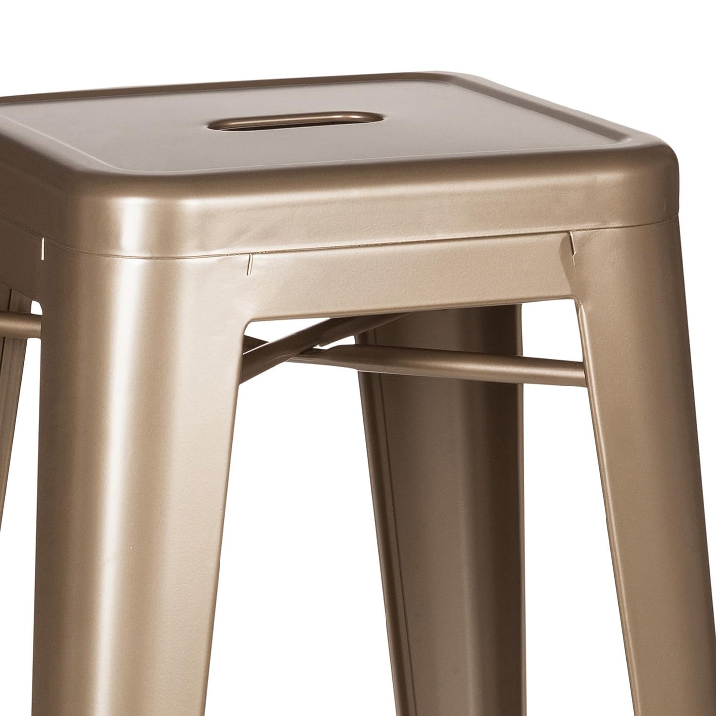 hjh OFFICE Barstool bistro stool VANTAGGIO HIGH metal stackable sturdy bistro stool metallic gold